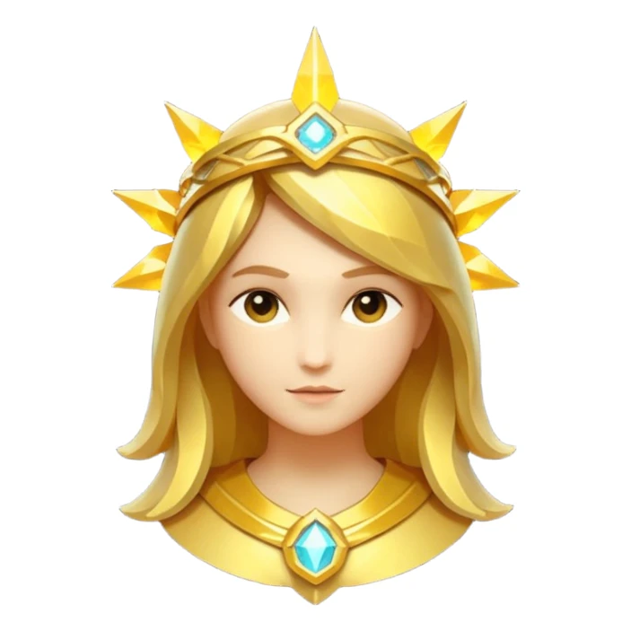 fantasy magic golden halo low poly sticker