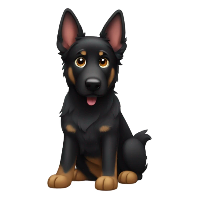 Black German shepherd with floppy ears sticker