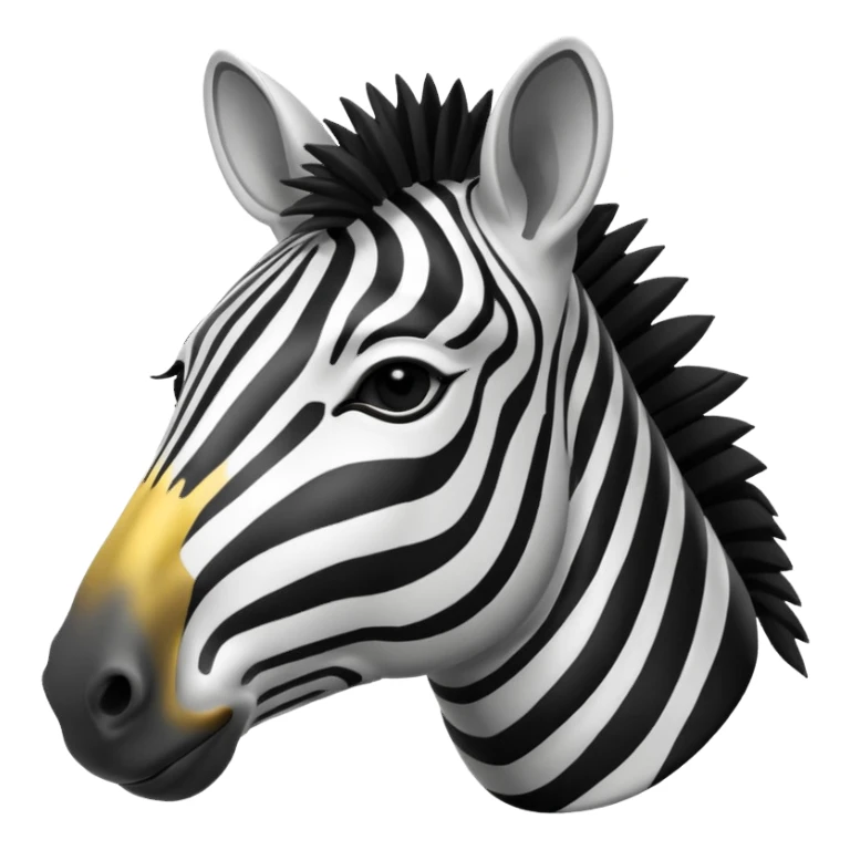 black and white zebra face sticker