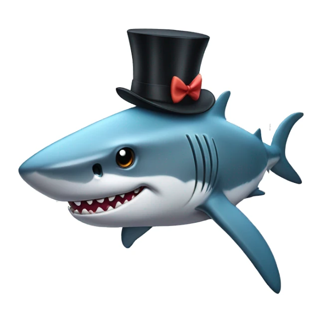 Shark with a top hat and bow tie  sticker