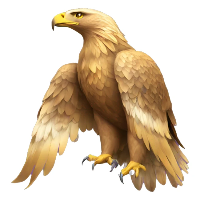 Golden eagle with flower pattern on its wings  sticker