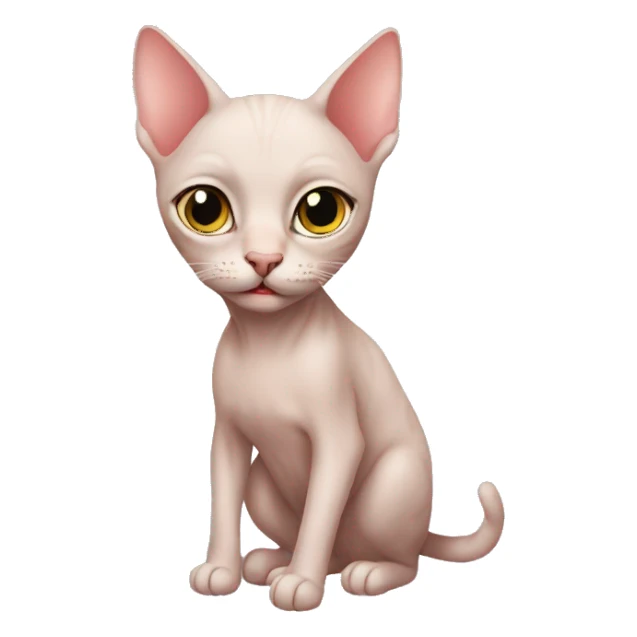Hairless cat texting mommy sticker