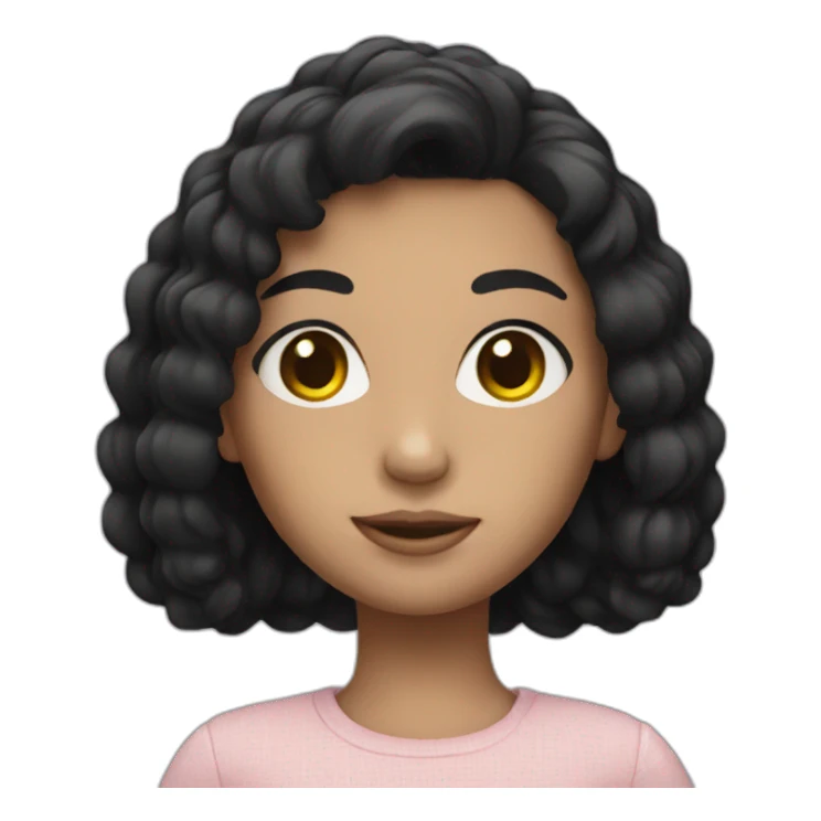 doll with black hair sticker