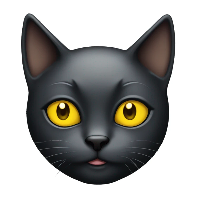 Black cat with yellow eyes  sticker