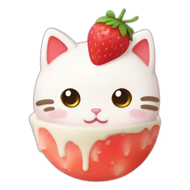 strawberry rice cake mochi cat sticker