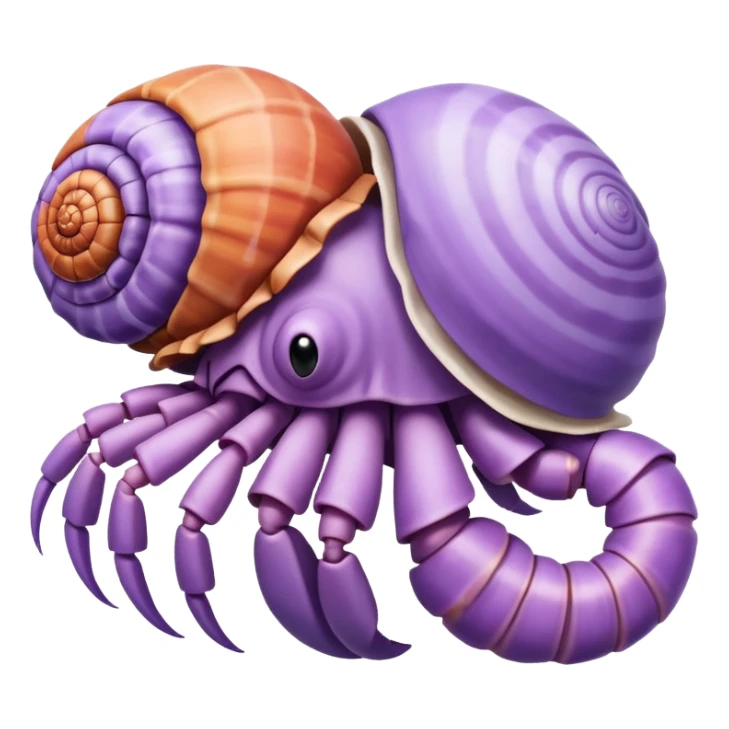 hermit crab should be light violet and the shell should be white with spirals sticker