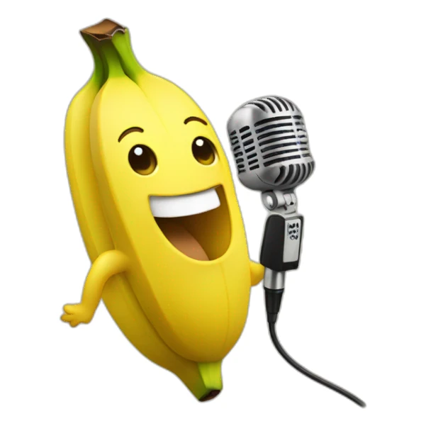 Banana singing with microphone sticker