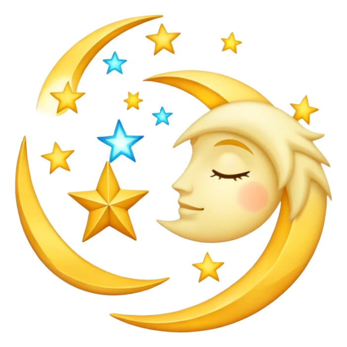 stars and moon intertwined sticker