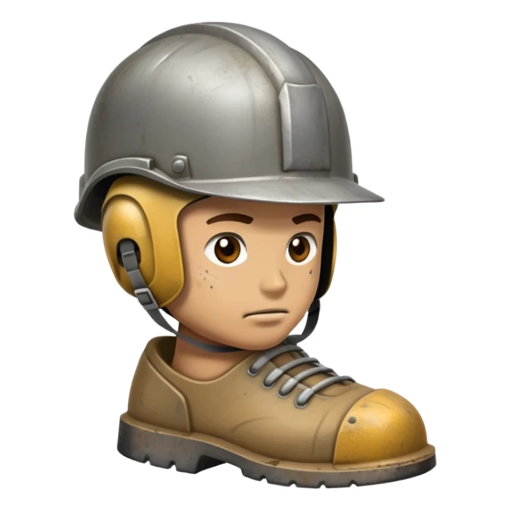 Foot with a helmet sticker