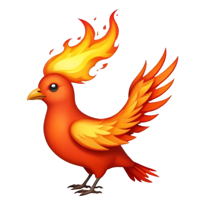 Flaming bird symbol  sticker