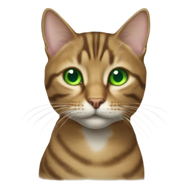 Realistic tabby cat with green eyes  sticker