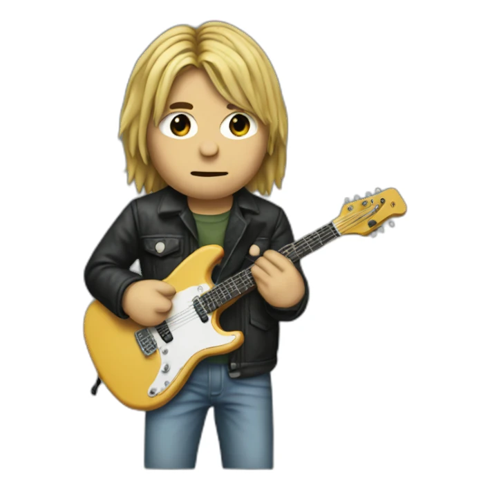 kurt cobain holding guitar sticker