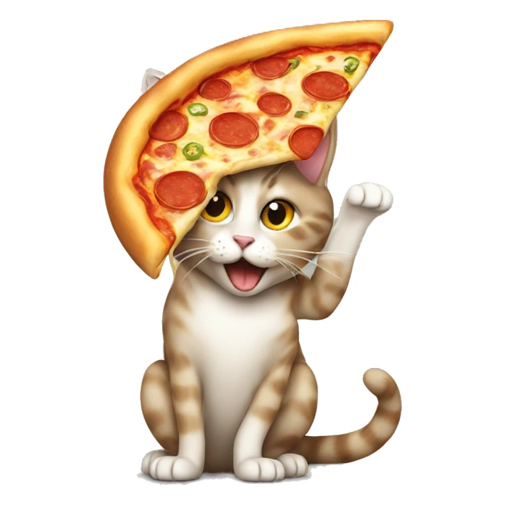 Cat eating a pizza  sticker
