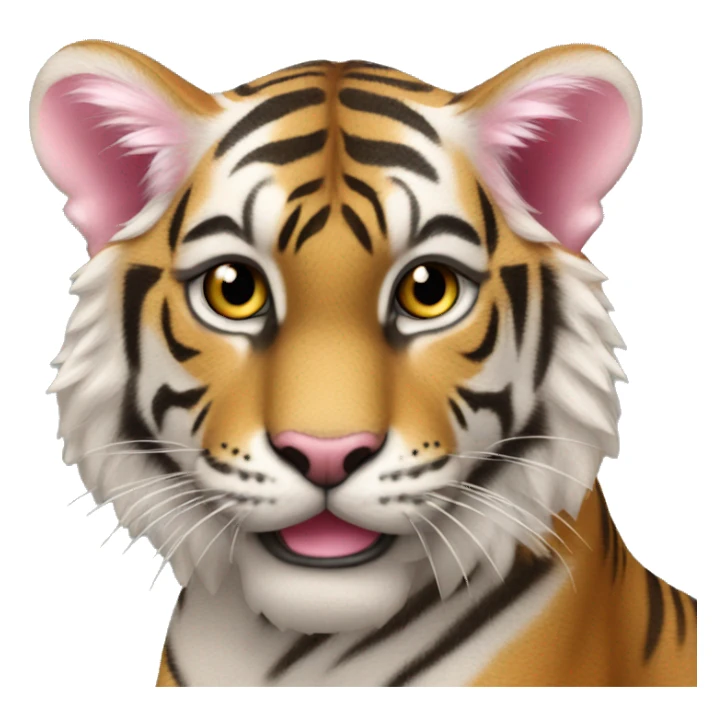 Gatta tigrata con fiocco rosa sticker