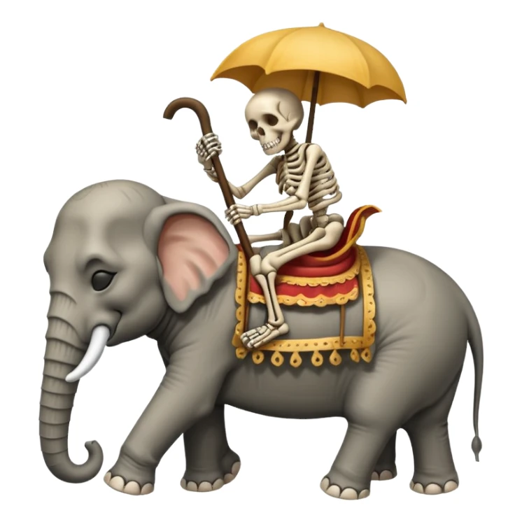 Skeleton Rider on elephant,Sleeping. sticker