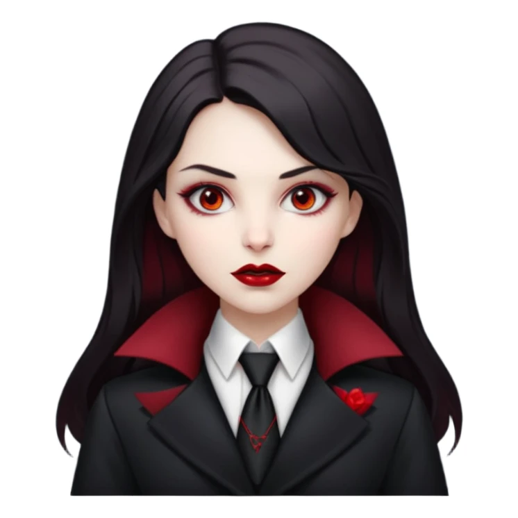 female vampire with coat long collars with tie sticker