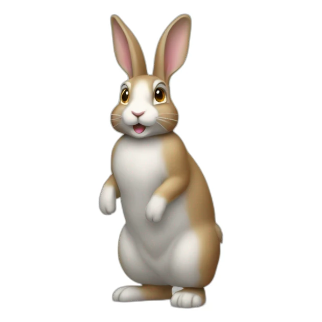 3/4 standing up rabbit  sticker