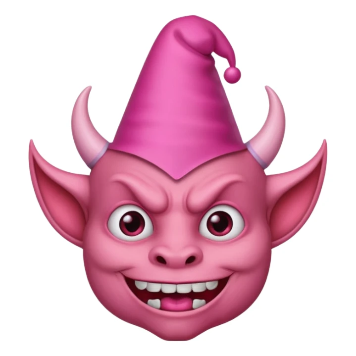 Devil with pink party hat sticker