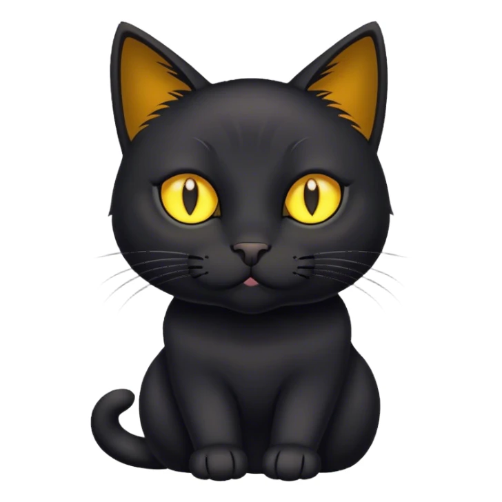 Black cat with yellow eyes sticker