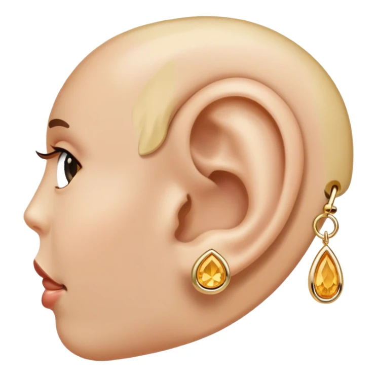 Ear with earring  sticker