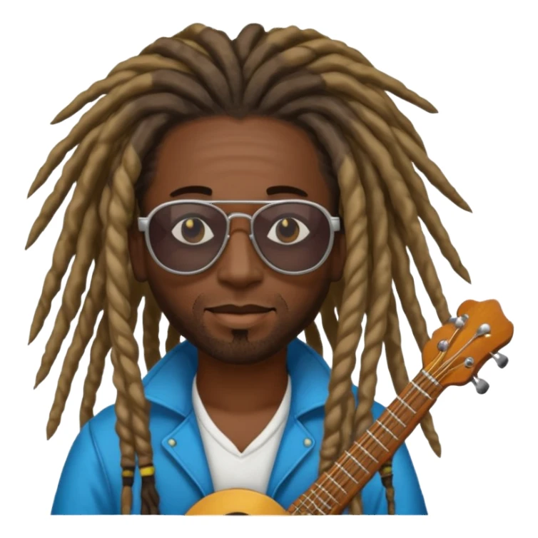 Musician with dreadlocks and sunglasses sticker