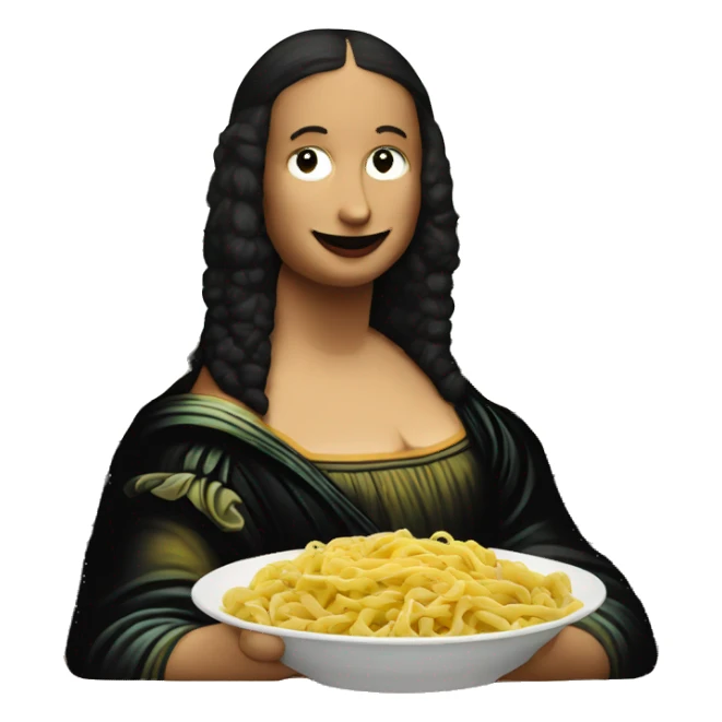 Mona Lisa eating pasta  sticker