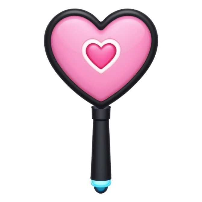 make a black lightstick with a pink heart on both sides  sticker