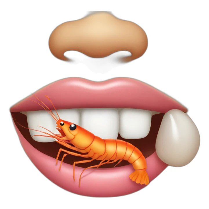 Shrimp biting it’s lip sticker