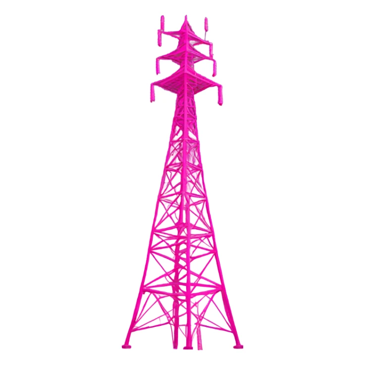 pink radio tower sticker