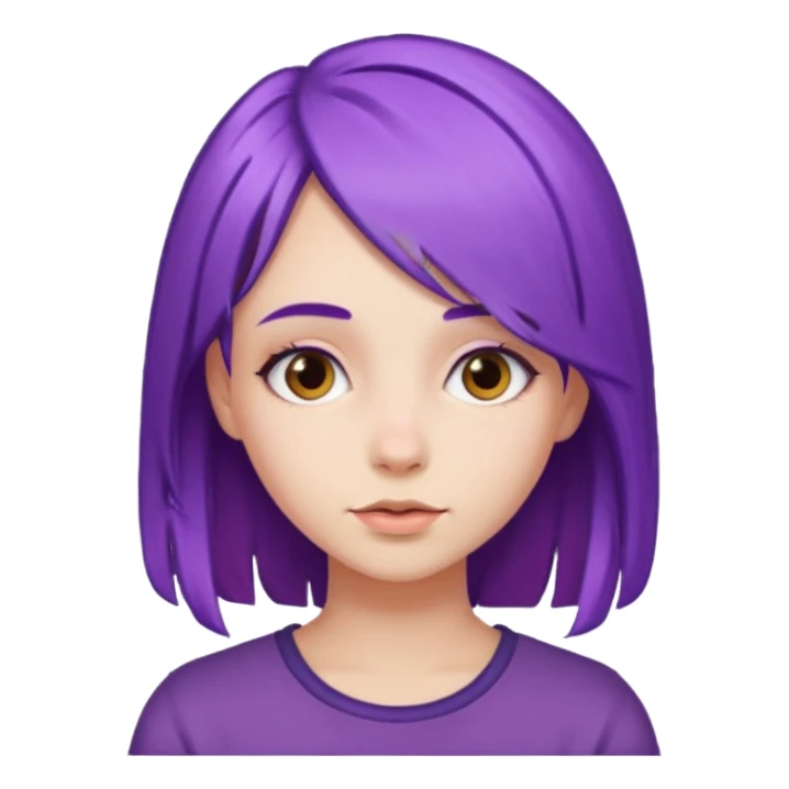 Mor saçlı kız sticker