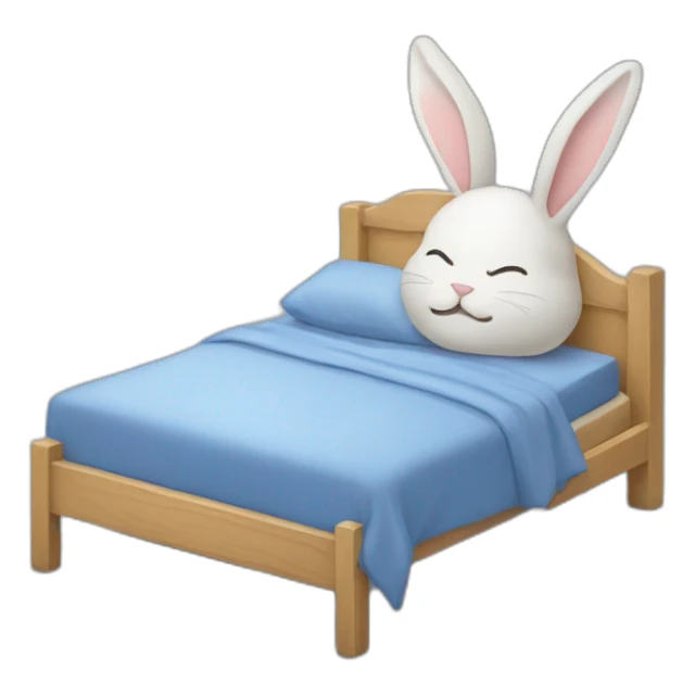Lapin bleue qui dort sticker