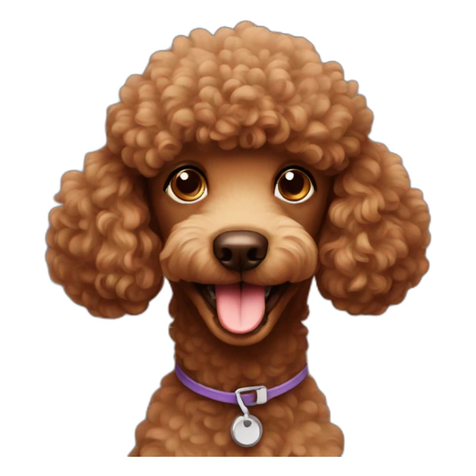 brown- poodle - smile sticker