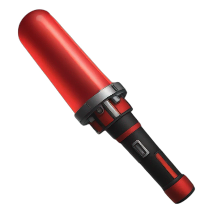 hand holding red lightsaber sticker