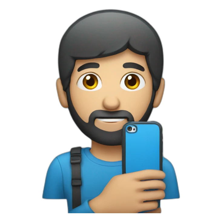 Syrian guy holding a blue phone sticker