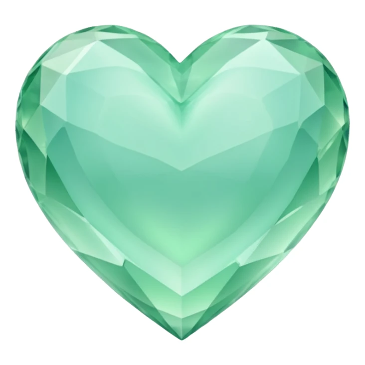 Crystals Pastel green heart 3D  sticker