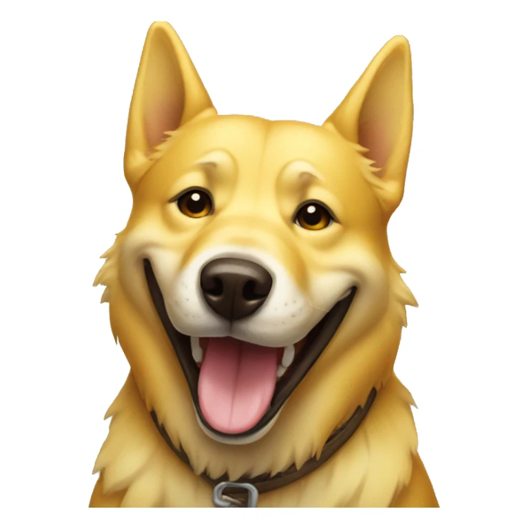 yellow laughing dog sticker
