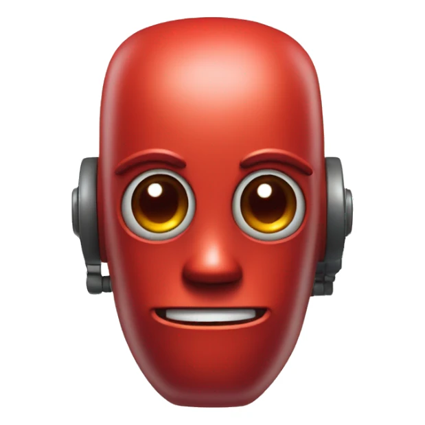 cute red robot head sticker