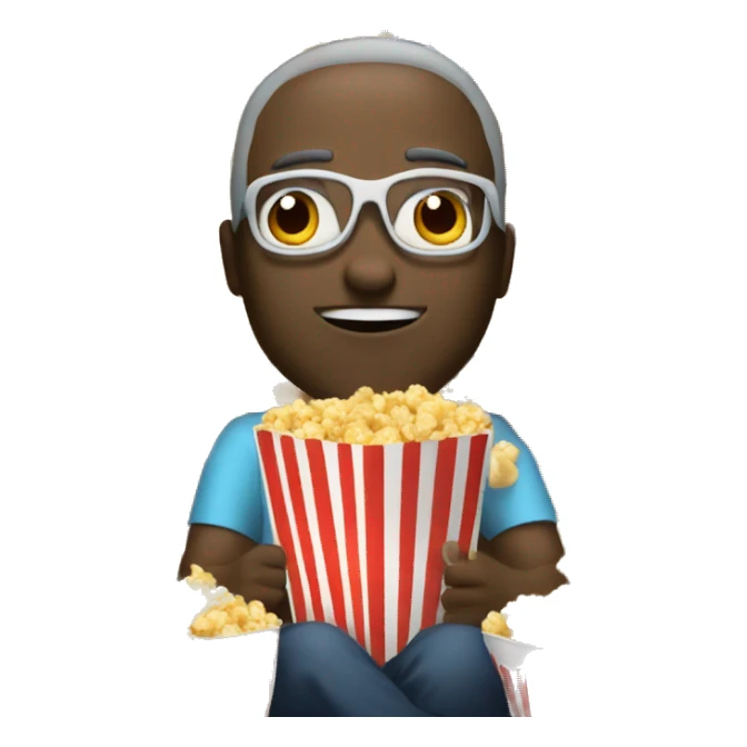 Watching movie with pop corn  sticker