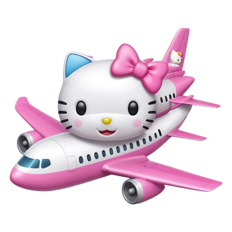 white hello kitty airplane  sticker