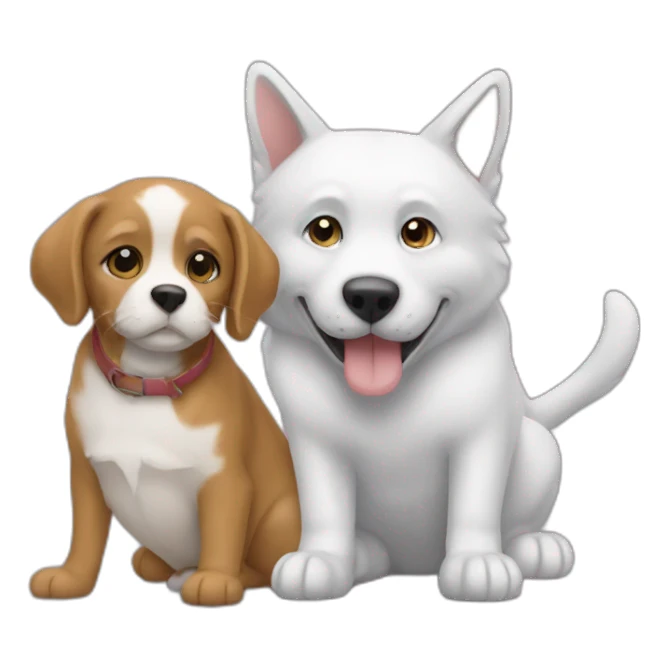 Un chat avec un chien sticker