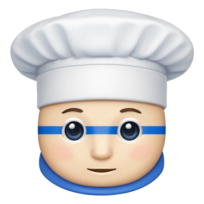chef's hat with a blue line sticker