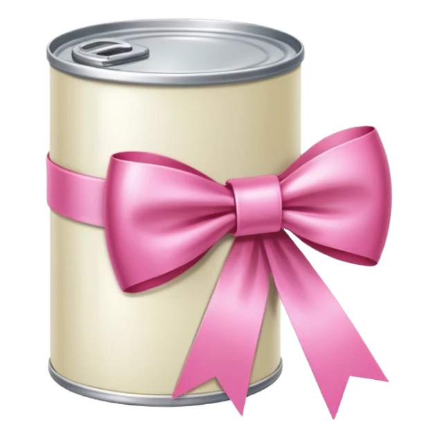 cream can with pink ribbon sticker