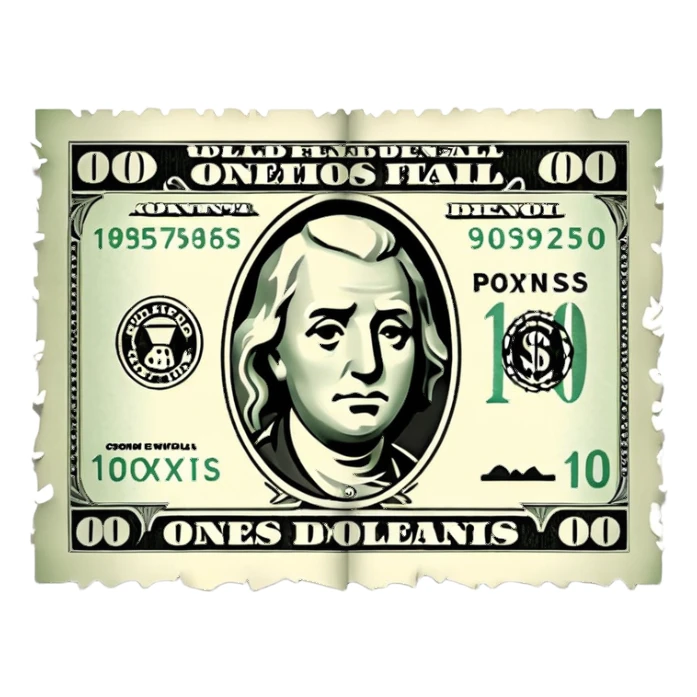 Dollar disintegrated sticker