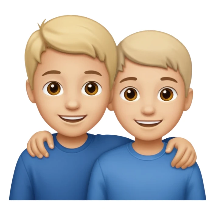 two kids light skin sticker