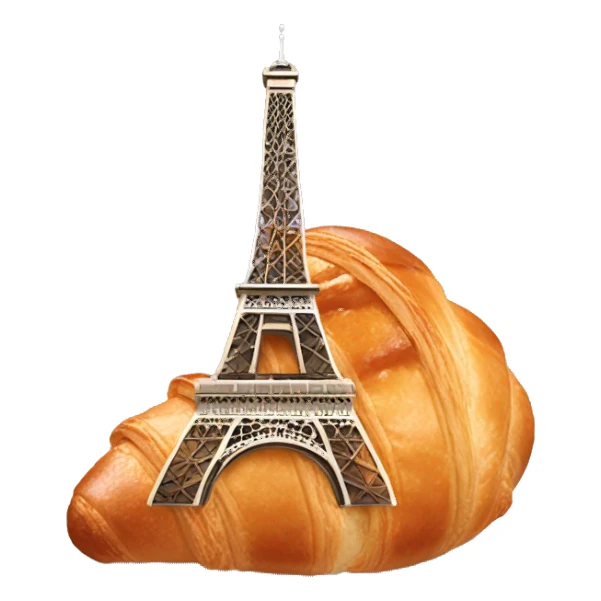 Croissant with the Eiffel Tower sticker