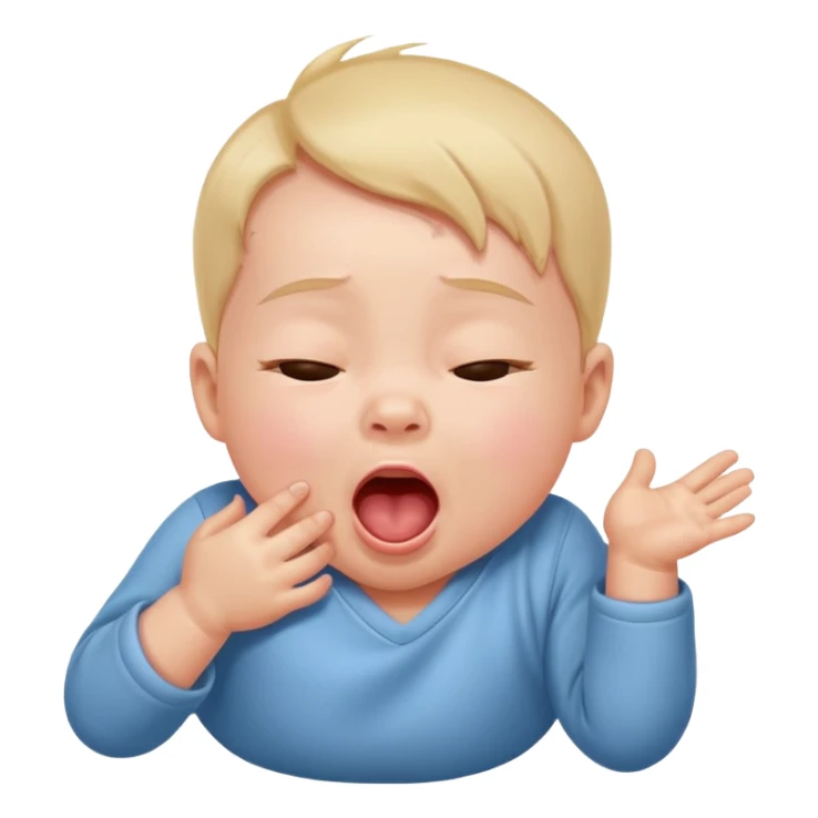 A newborn baby yawning. sticker