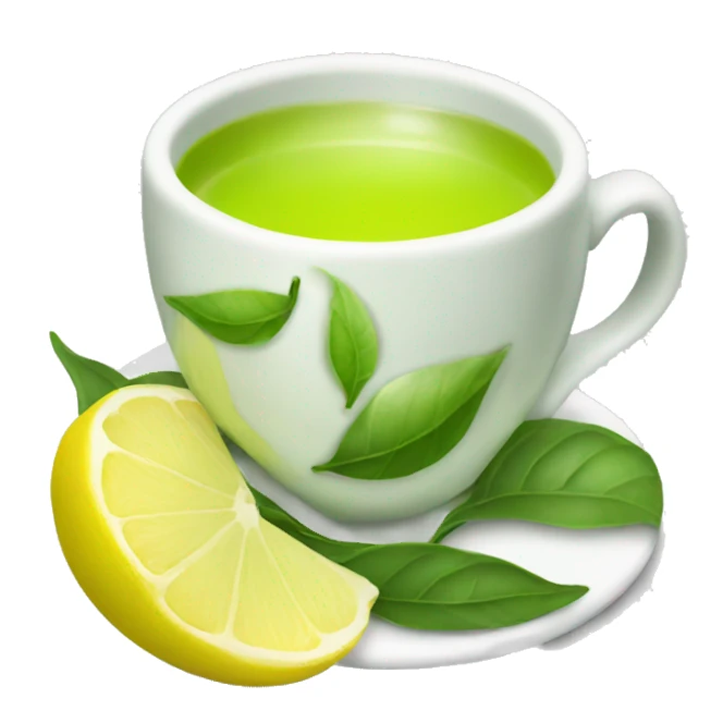Green tea with lemon  sticker
