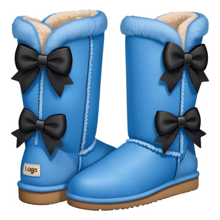 Blue Uggs with black bows  sticker