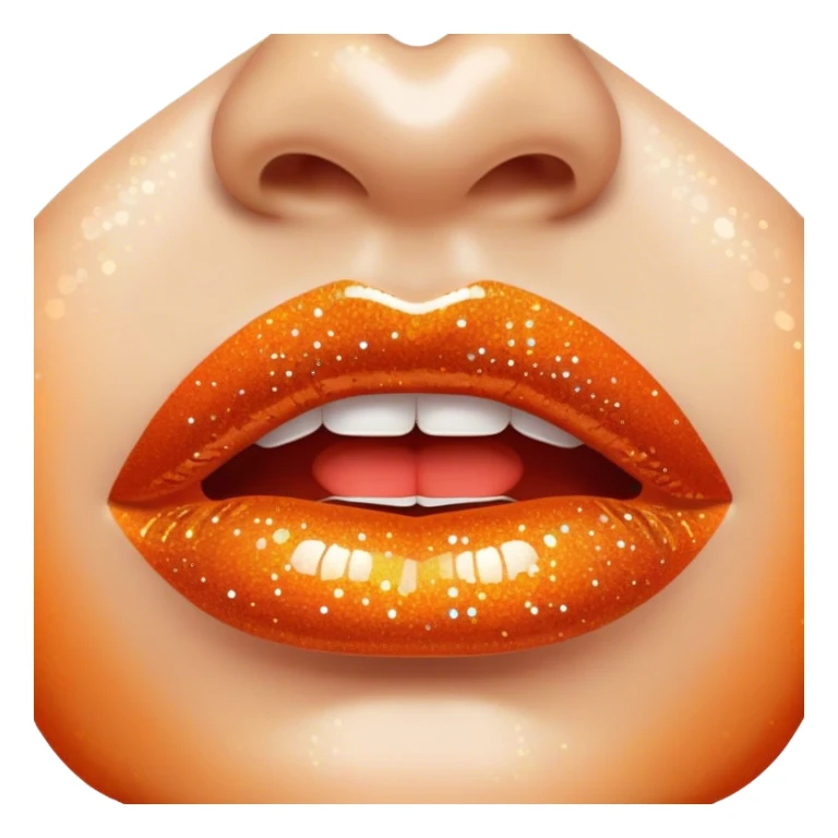 Orange glitter lipgloss sticker
