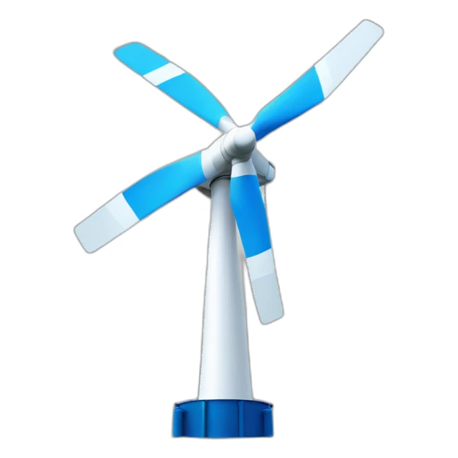 only blue and white wind turbine sticker